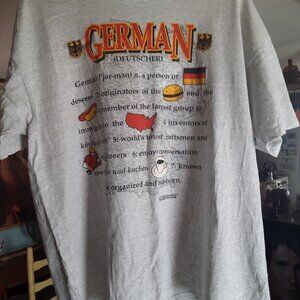 Vtg GERMAN (DEUTSCHER) T-SHIRT (Grey: X-Large) (NEW) Deutschland Germany